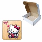 Puzzle din lemn, Hello Kitty, Incastru, 6 piese, Multicolor, 12x12 cm, PDUV121 - imagine 3