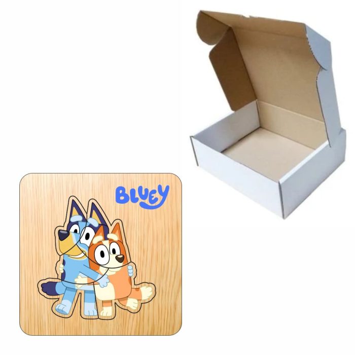 Puzzle din lemn, Bluey, Incastru, 5 piese, Multicolor, 12x12 cm, PDUV122 - imagine 3