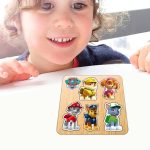 Puzzle din lemn, Patrula Catelusilor, Incastru, 5 piese, Multicolor, 12x12 cm, PDUV123 - imagine 4