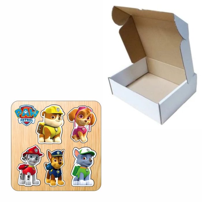 Puzzle din lemn, Patrula Catelusilor, Incastru, 5 piese, Multicolor, 12x12 cm, PDUV123 - imagine 3