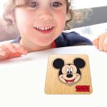 Puzzle din lemn, Mickey Mouse, Incastru, 4 piese, Multicolor, 12x12 cm, PDUV125 - imagine 4