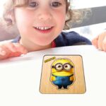 Puzzle din lemn, Minion, Incastru, 5 piese, Multicolor, 12x12 cm, PDUV130 - imagine 4