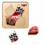 Puzzle din lemn, Cars, Incastru, 5 piese, Multicolor, 12x12 cm, PDUV131 - imagine 2