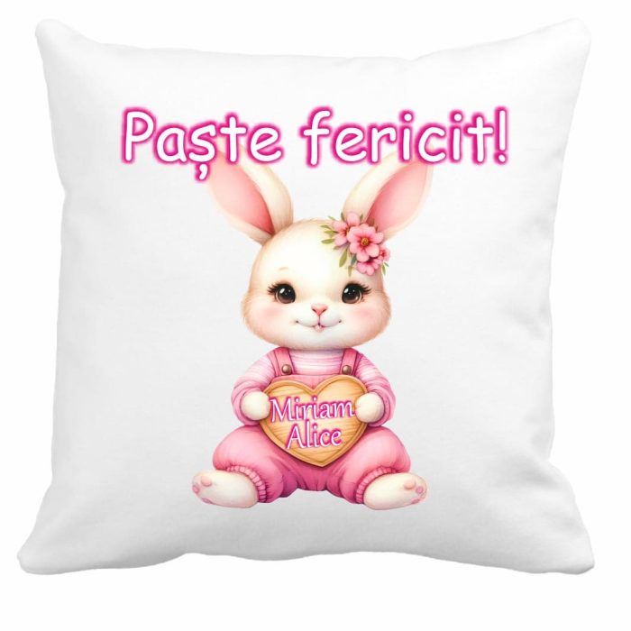 Perna de Paste, Personalizata, Multicolor, 40x40 cm, PPS011 - imagine 1