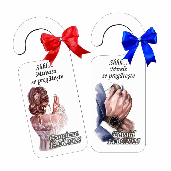 Set Placute Usa Miri, Personalizate, Nunta, 15x6cm, PUSHH023 - imagine 4