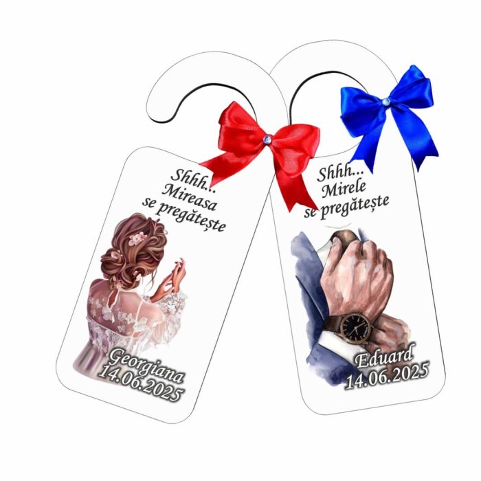 Set Placute Usa Miri, Personalizate, Nunta, 15x6cm, PUSHH023 - imagine 3