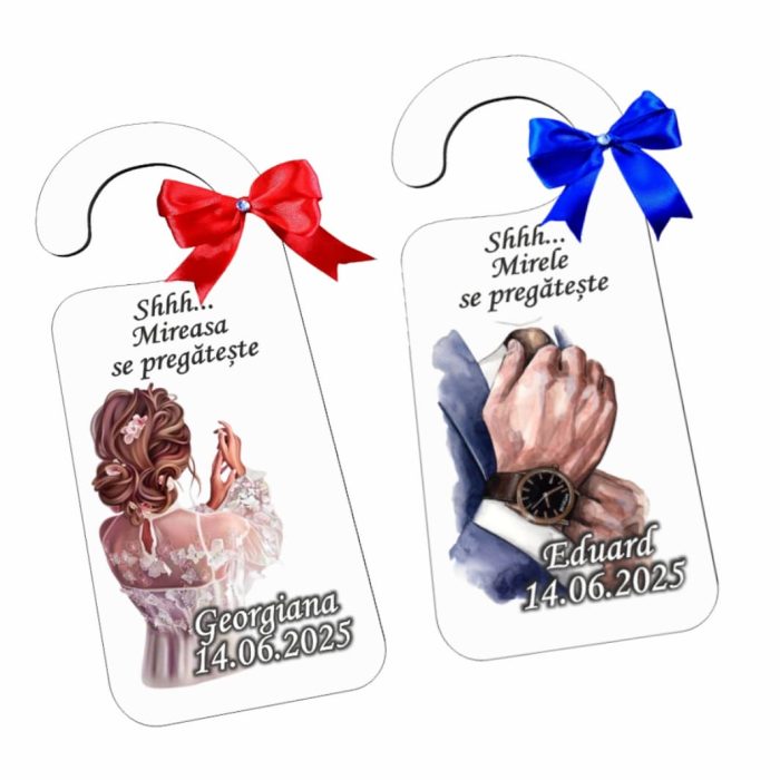 Set Placute Usa Miri, Personalizate, Nunta, 15x6cm, PUSHH023 - imagine 2