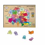 Puzzle Harta Romaniei, Lemn, Format A4, PZHR002 - imagine 2