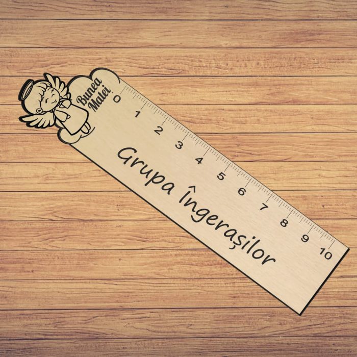 Rigla Gradinita, Personalizata, Lemn, 14x3,5cm, RGL005 - imagine 3