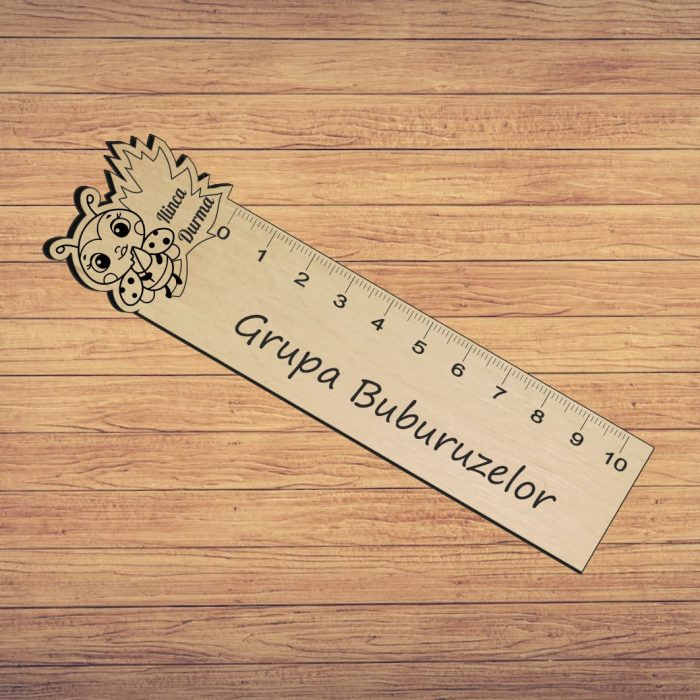 Rigla Gradinita, Personalizata, Lemn, 14x3,5cm, RGL006 - imagine 3
