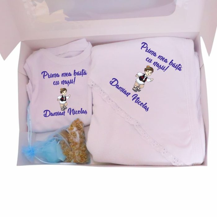 Set Prima mea baita cu Nasii, Alb, Bumbac, SPB17 - imagine 2
