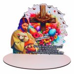 Suport Lumanare, Paste, Lemn, Multicolor, 20x18 cm, SPLUV002