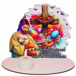 Suport Lumanare, Paste, Lemn, Multicolor, 20x18 cm, SPLUV002 - imagine 2