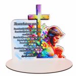 Suport Lumanare, Binecuvantarea Casei, Paste, Lemn, Multicolor, 20x19,5 cm, SPLUV003