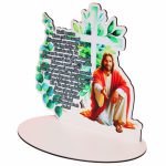 Suport Lumanare, Rugaciunea Tatal Nostru, Paste, Lemn, Multicolor, 20x19,5 cm, SPLUV004 - imagine 4