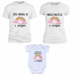 Set 3 tricouri pentru aniversarea de 1 an, taiere mot, Unicorn, Bumbac, Alb, TM45