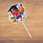 Topper Lemn, Scoala, Creionel, 10cm, TSUV003 - imagine 3