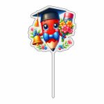 Topper Lemn, Scoala, Creionel, 10cm, TSUV003