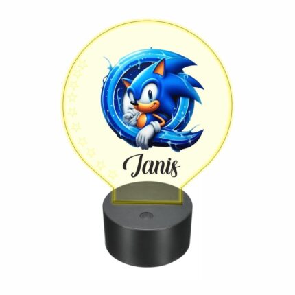 lampa led 3D personalizata sonic albastru