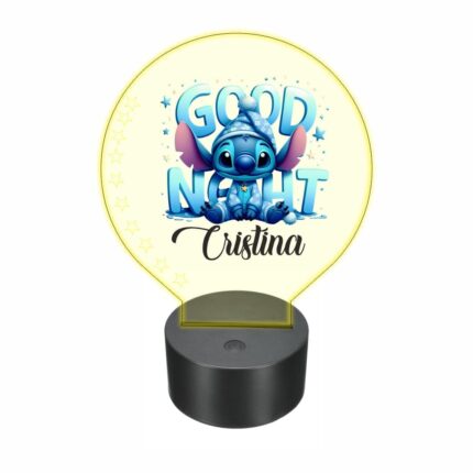 lampa led 3D personalizata stitch goodnight