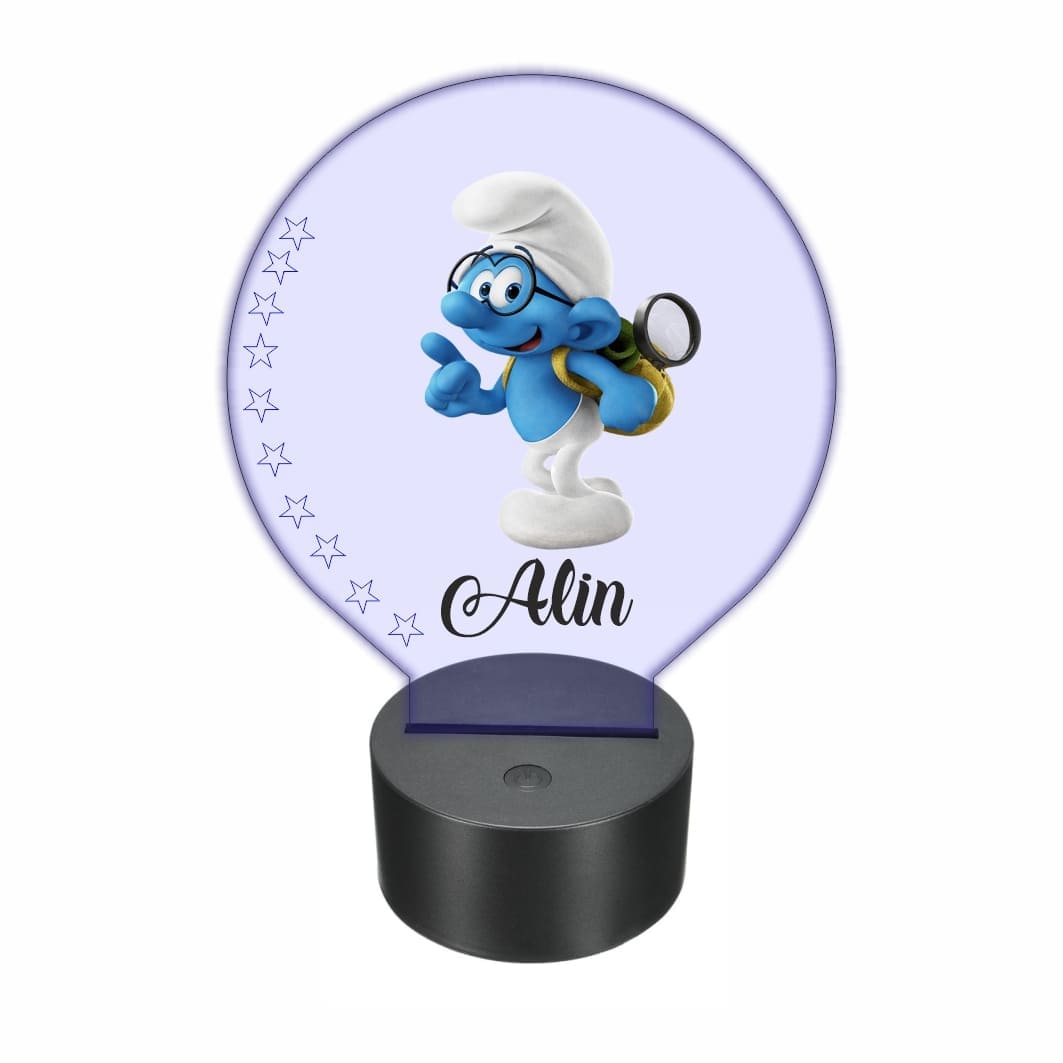 lampa led 3D personalizata strumf destept