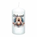 Lumanare Paste Ilustrata Alb 14 7 Cm Lps003