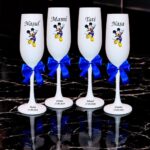 pahare botez personalizate mickey alb