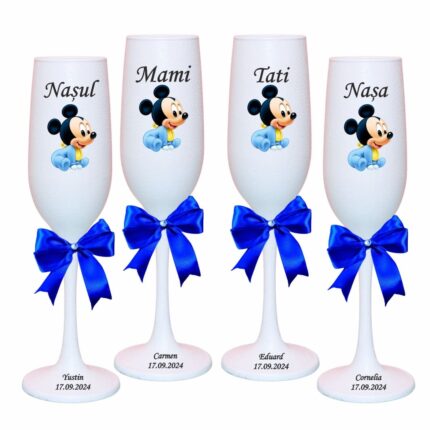 pahare botez personalizate mickey bebelus