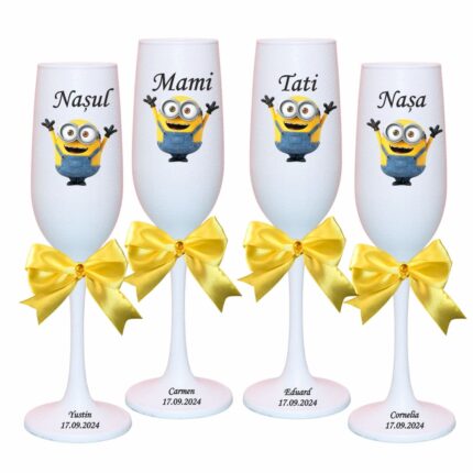 pahare botez personalizate minion vesel