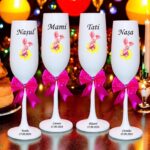 pahare botez personalizate piglet floare