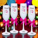 pahare botez personalizate pisicuta roz