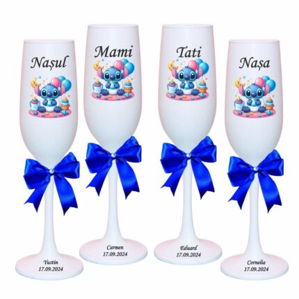 pahare botez personalizate stitch party