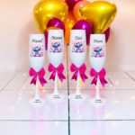 pahare botez personalizate stitch roz