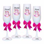 pahare botez personalizate unicorn floral