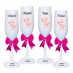 pahare botez personalizate ursulet baloane roz