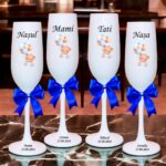 pahare botez personalizate ursulet pastel