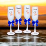 pahare botez personalizate ursulet pastel