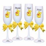 pahare botez personalizate winnie galben