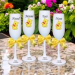 pahare botez personalizate winnie galben