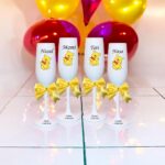 pahare botez personalizate winnie galben