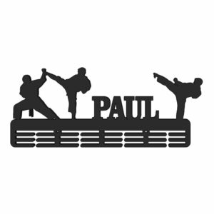 suport medalii personalizat karate negru