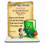 Decoratiune Absolvire, Personalizata, Tip Diploma, Lemn, 15x17cm, CABS012