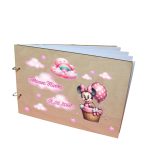 Album Foto Coperta Lemn, Guest Book, Botez, Minnie Mouse, Roz, 21x30 cm, CABUV001
