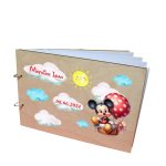 Album Foto Coperta Lemn, Guest Book, Botez, Mickey Mouse, Multicolor, 21x30 cm, CABUV003