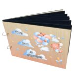 Album Foto Coperta Lemn, Guest Book, Botez, Urs, Multicolor, 21x30 cm, CABUV004 - imagine 2