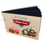 Album Foto Coperta Lemn, Guest Book, Botez, Cars, Multicolor, 21x30 cm, CABUV006 - imagine 2