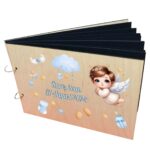 Album Foto Coperta Lemn, Guest Book, Botez, Ingeras, Multicolor, 21x30 cm, CABUV008 - imagine 2