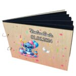 Album Foto Coperta Lemn, Guest Book, Botez, Stitch, Multicolor, 21x30 cm, CABUV011 - imagine 2