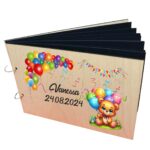 Album Foto Coperta Lemn, Guest Book, Botez, Ursulet, Multicolor, 21x30 cm, CABUV012 - imagine 2