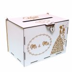 Cutie Dar Miri, Fluturi, Alb, Lemn, 29x20x20 cm, CDN008 - imagine 4